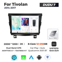 Systèmes multimédias automobiles Android DUDU pour Ssangyong Tivolan 2014-2017 avec écran, navigation, musique, CarPlay et Android Auto