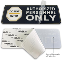 Plaque de signalisation de porte autocollante en acrylique pour personnel autorisé uniquement – Bureau, salle, avis de sécurité personnalisé, taille sur mesure