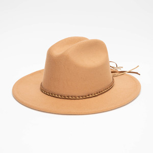 Sombrero <span class=keywords><strong>de</strong></span> Jazz Estilo Británico, Diseño Simple e Informal para Iglesia, Gamuza, <span class=keywords><strong>Lana</strong></span>, Ala Ancha Plana, Sombrero <span class=keywords><strong>de</strong></span> Fiesta para Mujer, Otoño e Invierno - Product Image 1