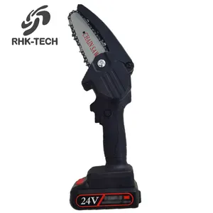 RHK Hand Mini 4 Zoll LED Anti Splash Baffle Kupfer motor 24V Batterie Mini Tree Cutting Akku-Kettensäge