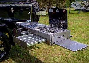 Quemador de estufa de gas RV integrado con fregadero extraíble y grifo para acampar y aventuras al aire libre - Product Image 3