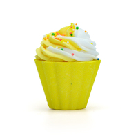 Msds/100% ingrédients naturels en forme de gâteau bombe de bain huiles essentielles naturelles Dessert coloré thème boule pétillante tasse gâteau bombes de bain