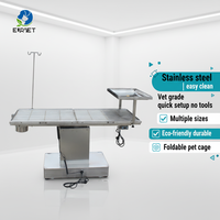 Table hydraulique pour animaux de compagnie EUR VET avec plateau en V en acier inoxydable 304, surface de table en forme de V avec roues, équipement vétérinaire
