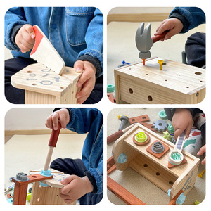 Jouer <span class=keywords><strong>maison</strong></span> vis pour hommes <span class=keywords><strong>jouet</strong></span> pour enfants écrou démontage boîte à outils garçon en bois Simulation outil jeu cadeau - Product Image 3