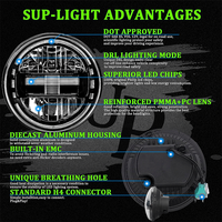 Feux avant LED ronds de 7 pouces 50W à faisceau haut et bas avec feux de jour DRL et clignotants pour Jeep Wrangler CJ TJ JK
