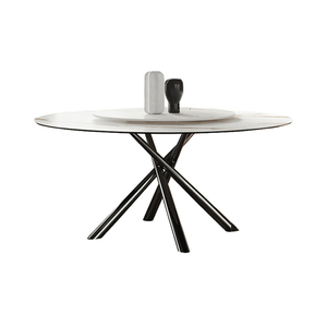 Bàn đá tròn tối giản sáng tạo phong cách công nghiệp thép không gỉ hộ gia đình nhỏ thiết kế Bàn Ăn Tròn - Product Image 6