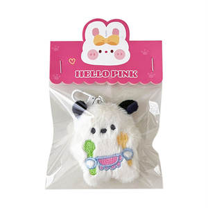 EZBABY Pendentif porte-clés lumineux en tissu, motif petite vache/panda créatif et mignon, broche décorative pour sac à dos de fille - Product Image 2