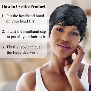 Bonnet en satin et <span class=keywords><strong>filet</strong></span> à <span class=keywords><strong>cheveux</strong></span> 2-en-1 personnalisé avec logo, foulard, bonnet <span class=keywords><strong>de</strong></span> <span class=keywords><strong>nuit</strong></span> pour femmes, pour soins capillaires, usage sportif et festif, vente en gros - Product Image 4