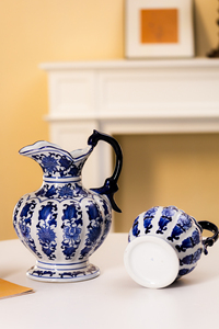 Ensemble de carafes et vases en porcelaine bleue et blanche, motif floral, carafe en céramique chinoise traditionnelle pour la décoration de la <span class=keywords><strong>maison</strong></span> et l'arrangement floral - Product Image 3