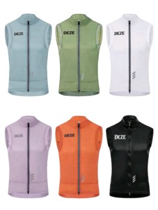 Gilet sans manches coupe-vent respirant en tissu haute performance avec impression de logo personnalisé pour le sport, la course sur route, le VTT, l'entraînement cycliste - Product Image 5