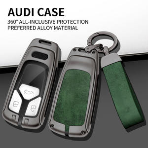 Étui de clé en cuir en alliage de Zinc pour <span class=keywords><strong>Audi</strong></span> A6 A5 Q7 S4 S5 <span class=keywords><strong>A4</strong></span> B9 A4L 4M TT TTS TFSI RS 8S 8W Logo de clé de voiture accessoires automobiles - Product Image 3