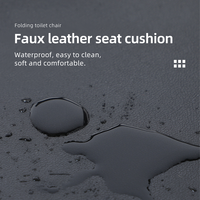 Chaise de toilette robuste 4 en 1, capacité de charge de 120 kg, chaise de douche, commode de chevet, siège de toilette surélevé pour personnes âgées, adultes obèses