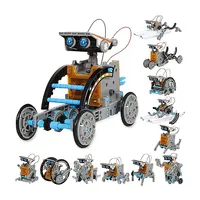 STEM Mainan Robot Tenaga Surya 12-In-1, Kit Percobaan Sains Bangunan DIY 190 Buah, Mainan Robot Pendidikan Anak-anak