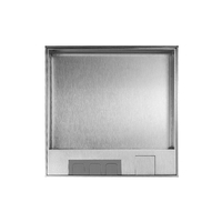 ZDR130 Enchufe de suelo empotrado de acero inoxidable plateado industrial 10A de 1 toma 86 UK/EU con placa de pared