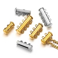 Connecteurs de pendentifs à fermoirs superposés en acier inoxydable pour la fabrication de bijoux
