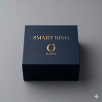 Boîte d'emballage rigide pliable avec fermeture magnétique, style bijou, pour bague connectée, avec estampage à chaud élégant