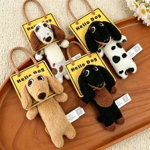 Portachiavi in peluche a forma di simpatico mini bassotto, ciondolo morbido a forma di cane a salsiccia, ornamento a forma di animale in peluche, stile cartone animato Kawaii - Product Image 2