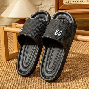 EVA Slippers With Letter Design Non Slip Comfortable For Home And Outdoor Use Summer Spring Autumn Adult Pink Black - Product Image 2