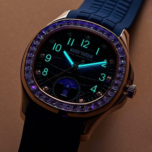 Reloj Deportivo Multifunción Cuadrado de Oro Rosa para Hombre Reef Tiger/RT, Reloj de Pulsera Mecánico de Caucho Luminoso con Calendario de Golf RGA1805 - Product Image 5