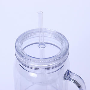 <strong>Wholesale</strong> 20oz Snowglobe <strong>Mason</strong> <strong>Jars</strong> Double Wall Transparent Snowglobe Acrylic <strong>Tumbler</strong> with Handle Multicolor <strong>Plastic</strong> Lid Lids - Product Image 4