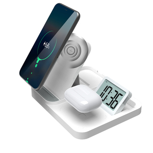 Support pliable pour téléphone portable intelligent 4 en 1 Station de charge rapide Dock de chargeur sans fil 10W Stand - Product Image 1