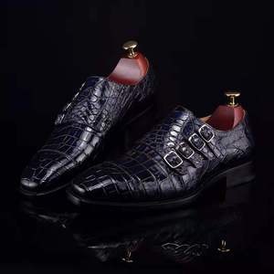 Zapatos de Hombre Personalizados Tipo Mocasín con Diseño de Cocodrilo, Cuero Genuino, Estilo Monk, Zapatos Clásicos para Fiesta - Product Image 4