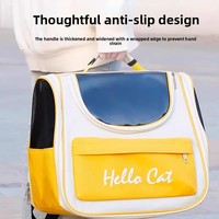 Haustier-Rucksack für Katzen und Hunde - Tragbar, Faltbar, Atmungsaktiv, Wasserdicht, Canvas-Design, Farbblockierung, 7kg Kapazität, Bissresistent