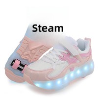 Patins à roulettes en polyuréthane à LED rechargeables, à double rangée de roues, pour enfants et adultes, toutes saisons, vente en gros transfrontalière directe usine