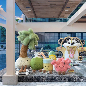 Nuevo Peluche de la Serie Océano de JC Summer para Niñas, Súper Suave, con Diseño de Palmera y Animales, para Aliviar <span class=keywords><strong>el</strong></span> Estrés, Relleno de Algodón PP, Lavable y con Protección UV - Product Image 3