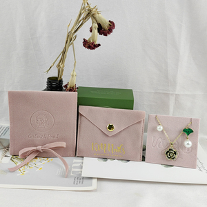 Custom Luxury Velvet Stock Pouch With logo Faux Suede Jewelry Packaging Bag Small <b>Gift</b> Jewelry Pouch for Earring - Product Image 1