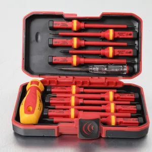 VDE Insulated Screw Batch Set VDAS-01 Electrician Screwdriver Vanadium Steel Plastic Handle 13-piece Set