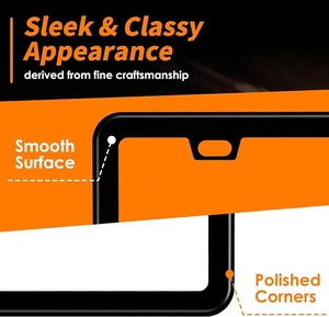 Cadres de <span class=keywords><strong>plaque</strong></span> d'<span class=keywords><strong>immatriculation</strong></span> noirs Chrome Silver Couvercle de <span class=keywords><strong>plaque</strong></span> d'<span class=keywords><strong>immatriculation</strong></span> de voiture en acier inoxydable avec vis - Product Image 4