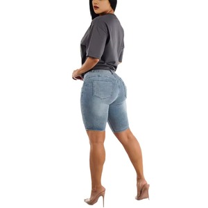 Mode solide mince bout à bout pantalon de levage femmes élasticité Denim Shorts décontracté minceur déchiré jean tempérament femmes court - Product Image 6