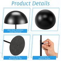 Support de présentation de chapeaux, 4 pièces, réglable de 7,9 à 15,7 pouces, support de tête pour perruques, support antidérapant en acier inoxydable, support métallique