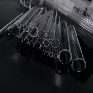 Tubo de Quartzo Transparente Polido a Fogo, Aberto dos Dois Lados, Tubo de Quartzo de Vidro Claro - Product Image 1