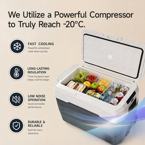 Refrigerador Portátil Compacto para Auto de 12V 24V AC100-240V 50L con Puerta de Plástico, Congelador con Compresor -20°C ℃   Temperatura para Acampar al Aire Libre en Autocaravanas - Product Image 4