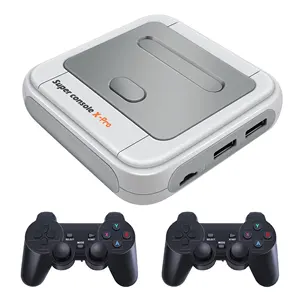 Konsol Super Penjualan Terbaik X Pro 256GB 2.4G, Gamepad Nirkabel 4K Konsol Video Game untuk PSP PS1 N64 MD Bawaan 50000 Game