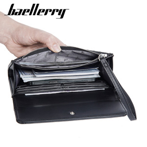 Baellerry Men's Long <b>Wallet</b> 7 Inch Braided Stitching Black Credit Card <b>Holder</b> Everyday Use - Product Image 3
