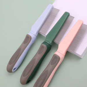 Peine para Pelo de Perro con Mango de Goma, Peine Antipulgas con Dientes Largos y Cortos para Perros y Gatos - Product Image 6