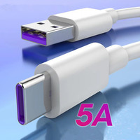 Kabel USB Type C 5A, Kabel Micro USB Super Cepat, Kabel Data Pengisian Cepat untuk iPhone, Xiaomi, Samsung