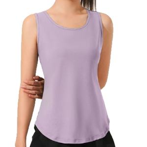 OEM สามารถปรับแต่งเสื้อกล้ามสีพื้นสำหรับผู้หญิง เสื้อกล้ามไร้แขนที่ใส่สบายและระบายอากาศได้ดีสำหรับผู้หญิง - Product Image 1