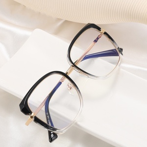 Nouveau Design coloré femmes TR90 matériel lunettes optiques métal cadre carré Anti lumière bleue printemps <span class=keywords><strong>pied</strong></span> lunettes - Product Image 2