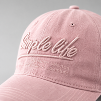 Casquette de baseball vintage en coton délavé, broderie 3D Simple Life, unisexe, 6 panneaux, réglable, style Dad Hat, chapeau de soleil pour l'extérieur