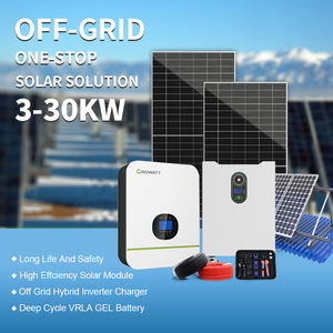Système d'énergie solaire hybride hors réseau 10 kW, panneaux solaires 6000 W, stockage de batterie solaire 30 kWh, système solaire complet 60 kW pour la maison - Product Image 1