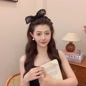 2026 Hot Selling Popular Sweet Design Black <b>White</b> <b>Lace</b> Bowknot Shaped Hairband Temperamental Women's Hairbands Fashion Headwear - Product Image 2