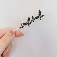 Nouvelle Pince à Cheveux Exquise Papillon Effet Goutte d'Huile, Clip Unique, Épingle Latérale Haute Qualité pour Cheveux Démêlés et Franges Féminines