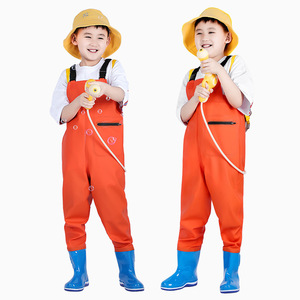 Pantalones de Pesca para Niños de Tela de PVC Clásica, Transpirables, Impermeables, con Botas de PVC, Duraderos - Product Image 3