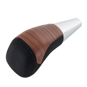 Toyota Hilux Fortuner Prado Gear <b>Shift</b> <b>Knob</b> Yellow Wood Grain Automatic Leather Ergonomic - Product Image 4