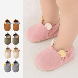 Chaussures Bébé Unisexe Printemps-Automne en Gros 0-2 Ans, Premiers Pas en Tissu Couleur Unie avec Cordon de Serrage et Oreilles 3D, Semelle Souple Antidérapante - Product Image 3