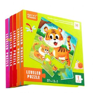Rompecabezas de viaje para niños pequeños, juguete 3 en 1, divertido y educativo, rompecabezas de madera personalizado con dibujos animados para niños - Product Image 1